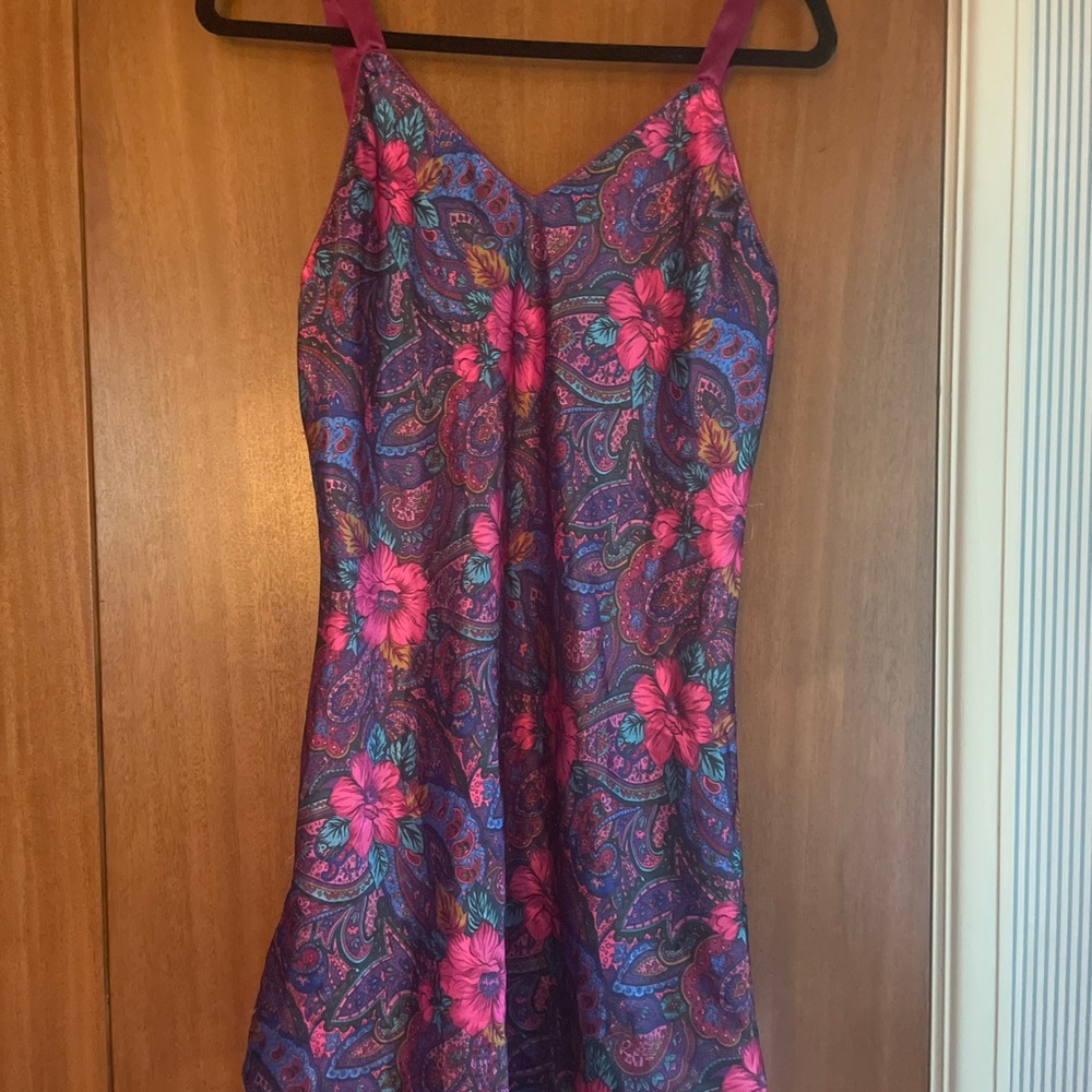 Vintage Nightgown Floral Paisley Dress
